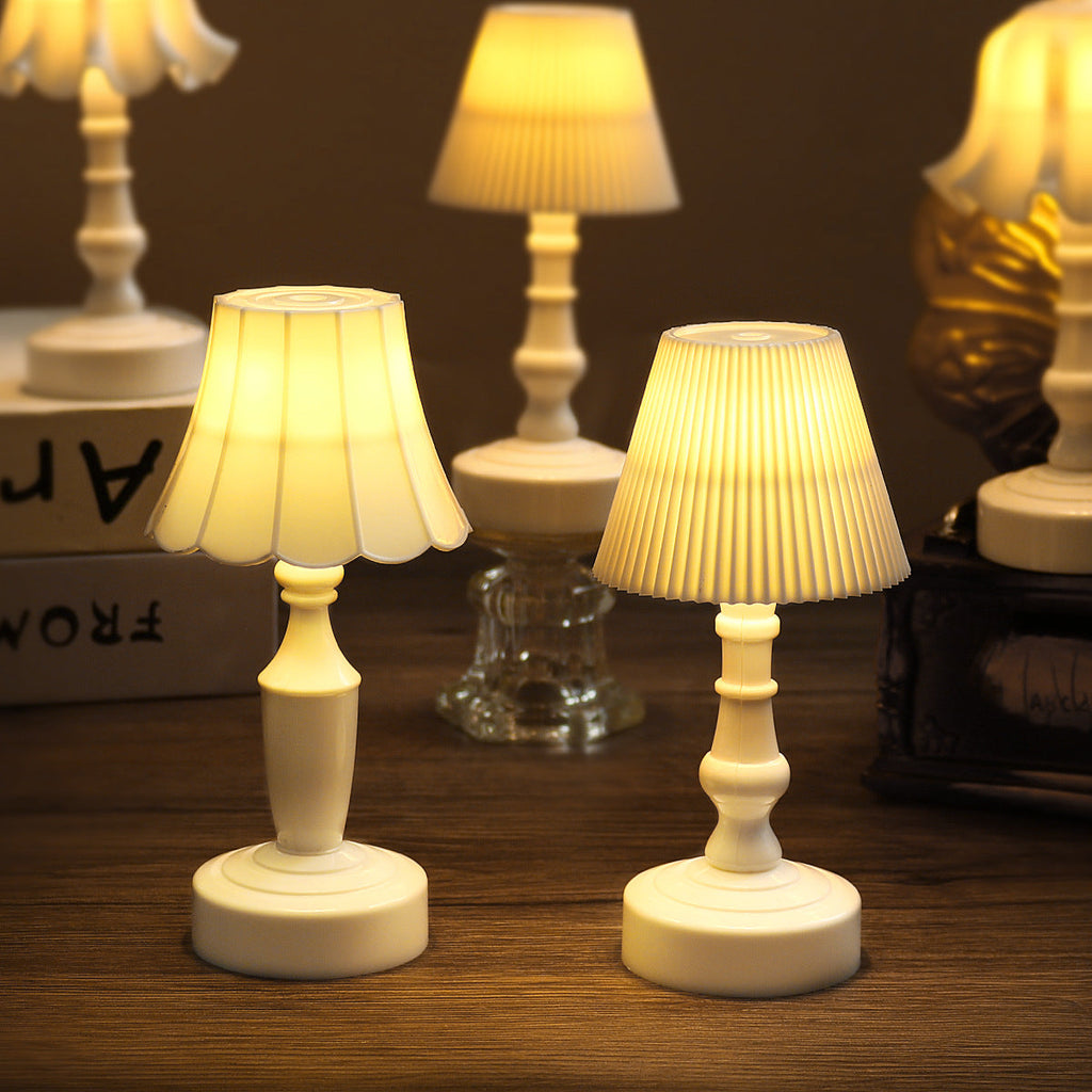Contemporary Nordic Battery ABS Flower Pleated LED Table Lamp Night Light For Bedside Lumendat