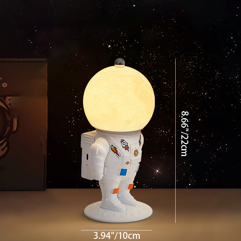 Lumendat Contemporary Creative ABS PS Astronaut Lunar Kids Rechargeable LED Table Lamp Night Light For Bedroom Lumendat