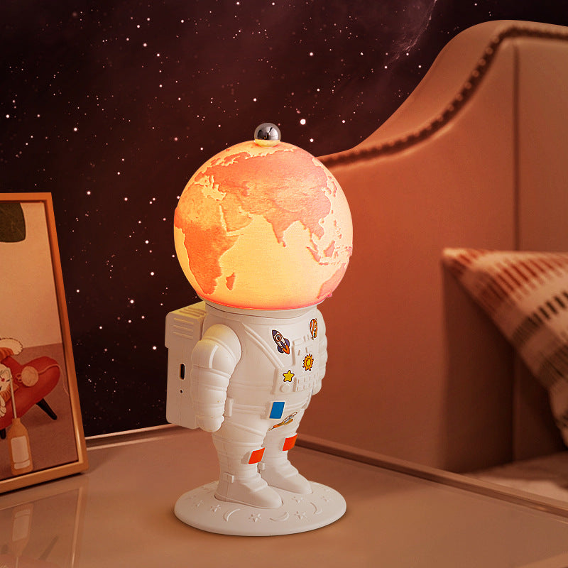 Lumendat Contemporary Creative ABS PS Astronaut Lunar Kids Rechargeable LED Table Lamp Night Light For Bedroom Lumendat