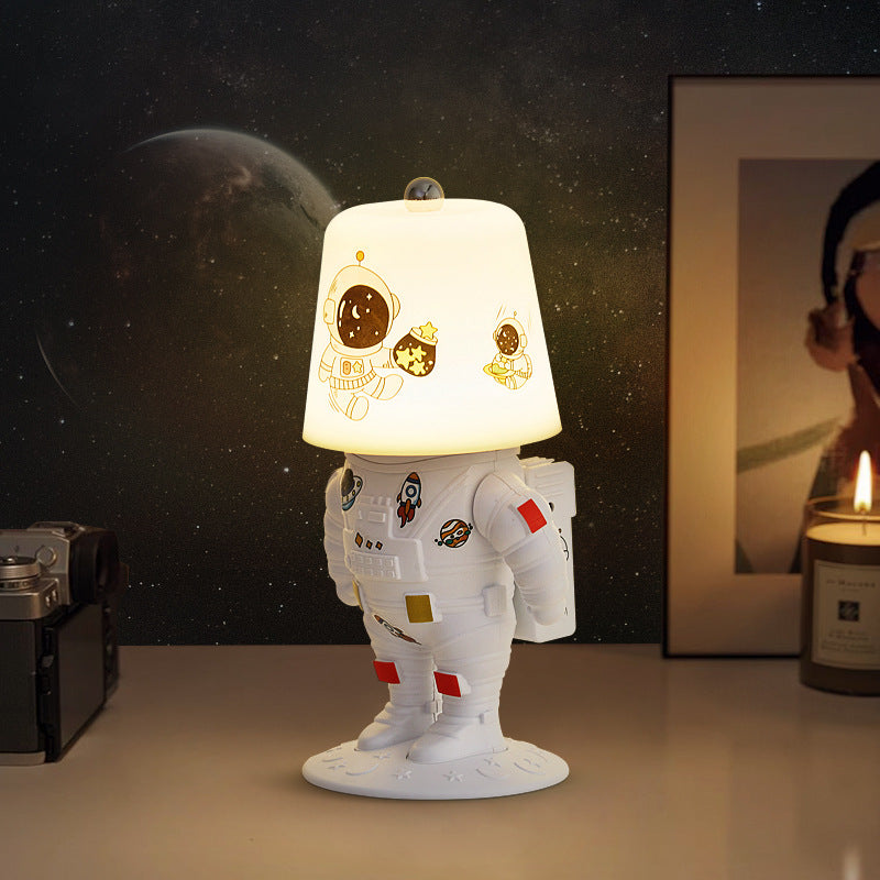 Lumendat Contemporary Creative ABS PS Astronaut Lunar Kids Rechargeable LED Table Lamp Night Light For Bedroom Lumendat