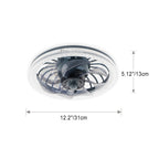 Modern Simplicity PP PS Imitation Crystal Round LED Flush Mount Ceiling Fan Light For Bedroom