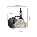 Contemporary Retro Iron Glass Round Petal 1/2/3/4 Light Wall Sconce Lamp Vanity Light For Bathroom