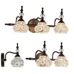 Contemporary Retro Iron Glass Round Petal 1/2/3/4 Light Wall Sconce Lamp Vanity Light For Bathroom