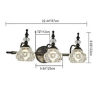 Contemporary Retro Iron Glass Round Petal 1/2/3/4 Light Wall Sconce Lamp Vanity Light For Bathroom