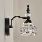 Contemporary Retro Iron Glass Round Petal 1/2/3/4 Light Wall Sconce Lamp Vanity Light For Bathroom