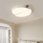 Contemporary Nordic Iron PVC Round Square Wave Texture Ball LED Flush Mount Ceiling Light For Bedroom