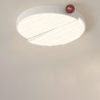 Contemporary Nordic Iron PVC Round Square Wave Texture Ball LED Flush Mount Ceiling Light For Bedroom