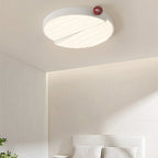 Contemporary Nordic Iron PVC Round Square Wave Texture Ball LED Flush Mount Ceiling Light For Bedroom