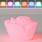 Contemporary Creative Rechargeable Waterproof PE Rose LED Table Lamp Night Light For Bedside Lumendat