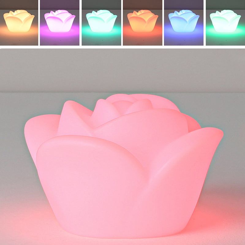 Contemporary Creative Rechargeable Waterproof PE Rose LED Table Lamp Night Light For Bedside Lumendat