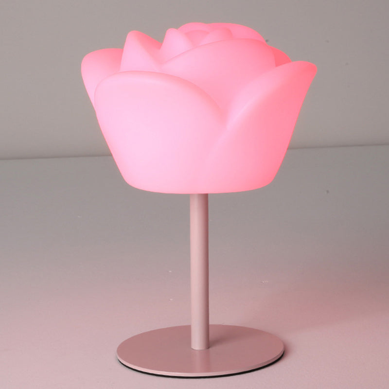 Contemporary Creative Rechargeable Waterproof PE Rose LED Table Lamp Night Light For Bedside Lumendat