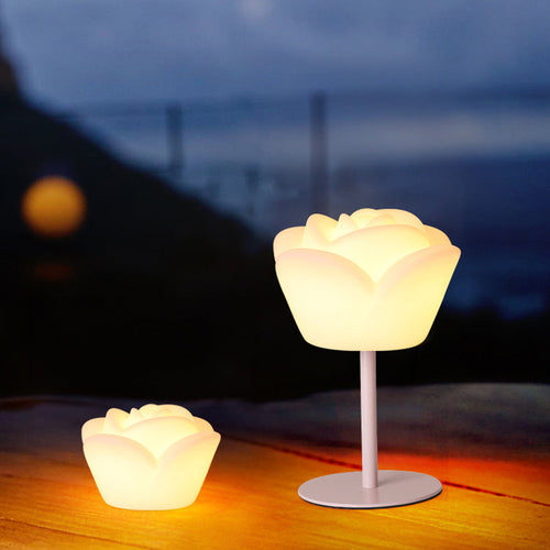 Contemporary Creative Rechargeable Waterproof PE Rose LED Table Lamp Night Light For Bedside Lumendat