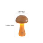 Contemporary Scandinavian Rechargeable Solid Wood Mushroom LED Table Lamp Night Light For Bedside Lumendat