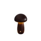 Contemporary Scandinavian Rechargeable Solid Wood Mushroom LED Table Lamp Night Light For Bedside Lumendat