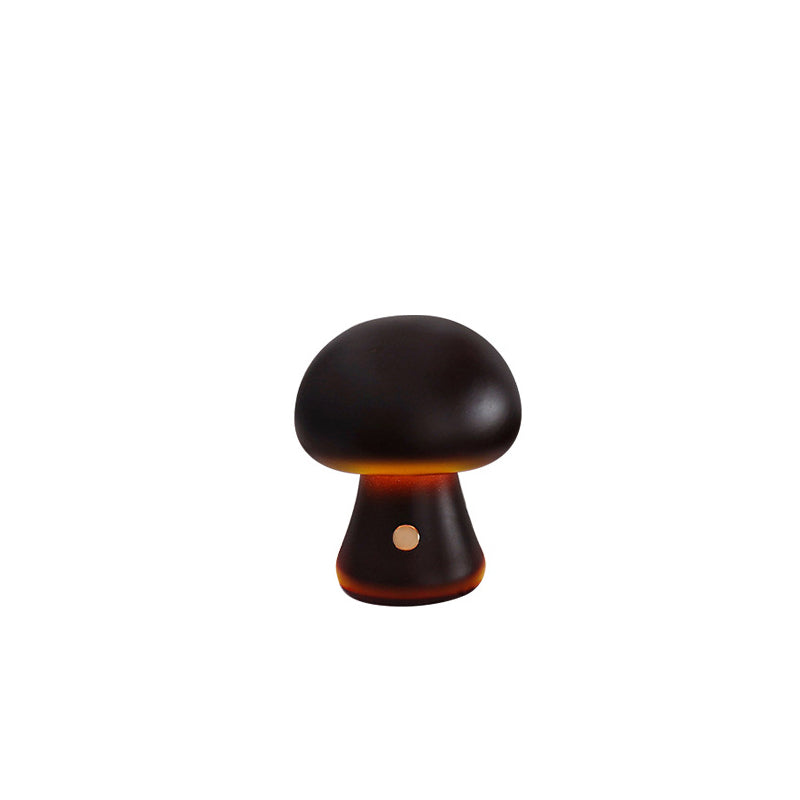 Contemporary Scandinavian Rechargeable Solid Wood Mushroom LED Table Lamp Night Light For Bedside Lumendat