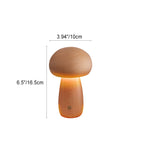 Contemporary Scandinavian Rechargeable Solid Wood Mushroom LED Table Lamp Night Light For Bedside Lumendat
