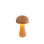 Contemporary Scandinavian Rechargeable Solid Wood Mushroom LED Table Lamp Night Light For Bedside Lumendat