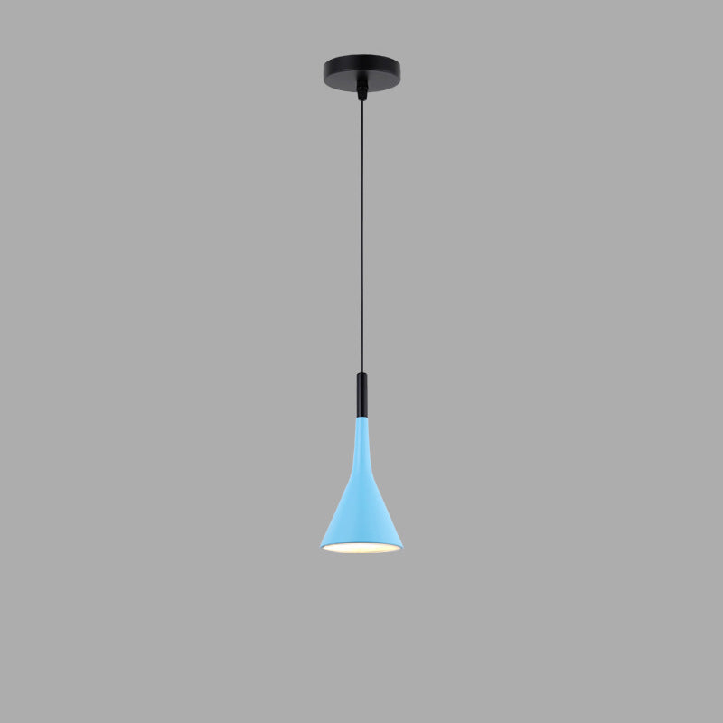 Contemporary Nordic Iron Conic 1-light Pendant Light for Bedside BulbSquare