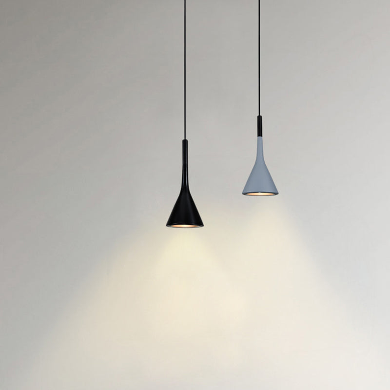 Contemporary Nordic Iron Conic 1-light Pendant Light for Bedside BulbSquare