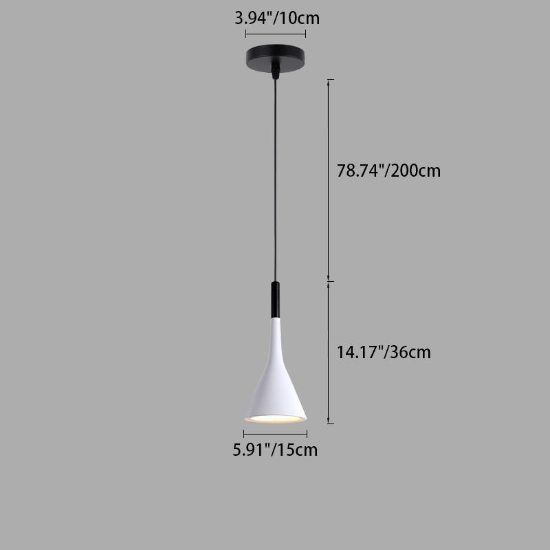 Contemporary Nordic Iron Conic 1-light Pendant Light for Bedside BulbSquare