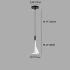 Contemporary Nordic Iron Conic 1-light Pendant Light for Bedside BulbSquare