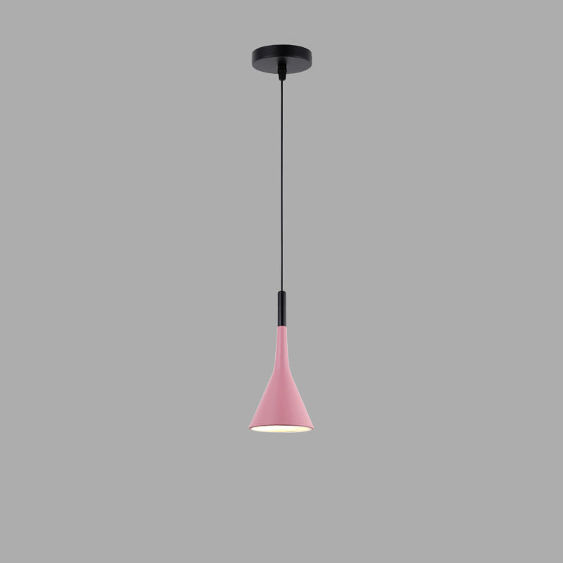 Contemporary Nordic Iron Conic 1-light Pendant Light for Bedside BulbSquare