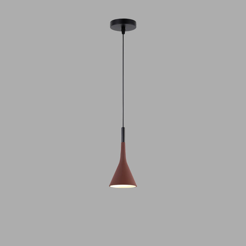 Contemporary Nordic Iron Conic 1-light Pendant Light for Bedside BulbSquare