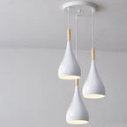 Contemporary Nordic Iron Wood Aluminum Gourd Water Drop 1-light Pendant Light for Dining Room Lumendat