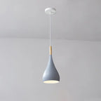Contemporary Nordic Iron Wood Aluminum Gourd Water Drop 1-light Pendant Light for Dining Room Lumendat