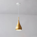 Contemporary Nordic Iron Wood Aluminum Gourd Water Drop 1-light Pendant Light for Dining Room Lumendat