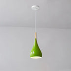 Contemporary Nordic Iron Wood Aluminum Gourd Water Drop 1-light Pendant Light for Dining Room Lumendat