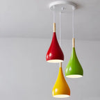 Contemporary Nordic Iron Wood Aluminum Gourd Water Drop 1-light Pendant Light for Dining Room Lumendat