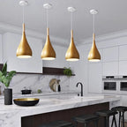 Contemporary Nordic Iron Wood Aluminum Gourd Water Drop 1-light Pendant Light for Dining Room Lumendat
