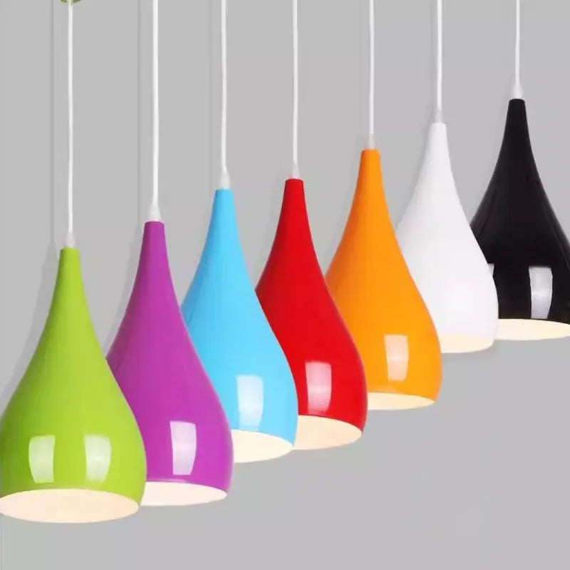 Contemporary Nordic Iron Wood Aluminum Gourd Water Drop 1-light Pendant Light for Dining Room Lumendat