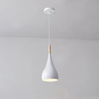 Contemporary Nordic Iron Wood Aluminum Gourd Water Drop 1-light Pendant Light for Dining Room Lumendat