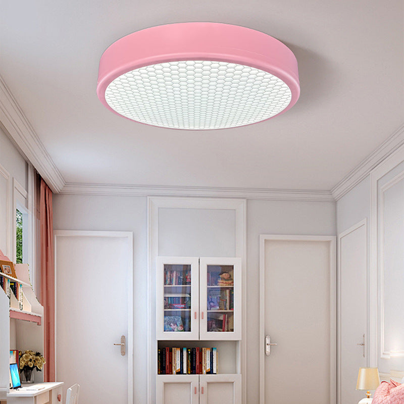 Lumendat Modern Simplicity Kids Iron ABS Round Flower Star Honeycomb Shade LED Flush Mount Ceiling Light For Bedroom Lumendat