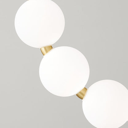 Contemporary Nordic Copper Acrylic Bead Pearl Necklace LED Chandeliers Island Light for Living Room