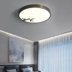 Traditional Chinese Brass Acrylic Round Bamboo Leaf LED Flush Mount Ceiling Light For Bedroom Lumendat