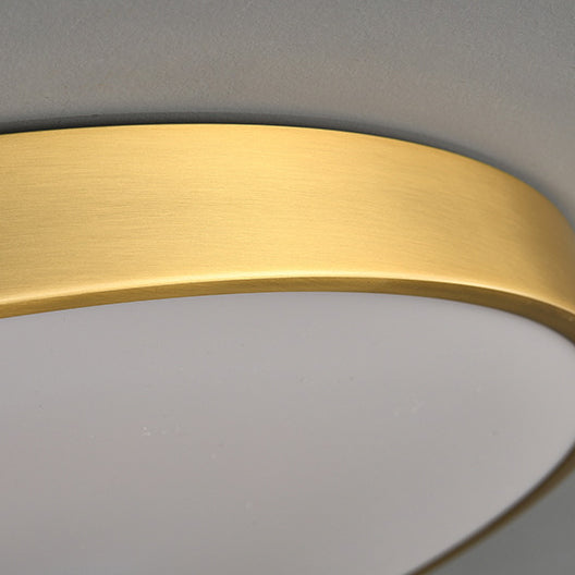 Traditional Chinese Brass Acrylic Round Bamboo Leaf LED Flush Mount Ceiling Light For Bedroom Lumendat