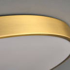 Traditional Chinese Brass Acrylic Round Bamboo Leaf LED Flush Mount Ceiling Light For Bedroom Lumendat