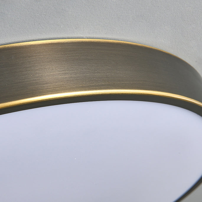 Traditional Chinese Brass Acrylic Round Bamboo Leaf LED Flush Mount Ceiling Light For Bedroom Lumendat