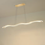 Contemporary Nordic Iron Aluminum Silica Wave Line LED Chandeliers Island Light for Dining Room BulbSquare