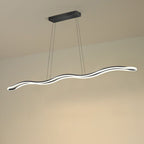 Contemporary Nordic Iron Aluminum Silica Wave Line LED Chandeliers Island Light for Dining Room BulbSquare