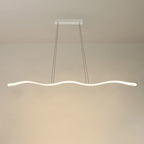 Contemporary Nordic Iron Aluminum Silica Wave Line LED Chandeliers Island Light for Dining Room BulbSquare