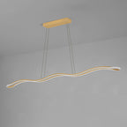 Contemporary Nordic Iron Aluminum Silica Wave Line LED Chandeliers Island Light for Dining Room BulbSquare