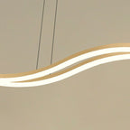 Contemporary Nordic Iron Aluminum Silica Wave Line LED Chandeliers Island Light for Dining Room BulbSquare
