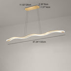 Contemporary Nordic Iron Aluminum Silica Wave Line LED Chandeliers Island Light for Dining Room BulbSquare