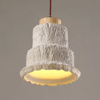 Contemporary Nordic Cement Wood Bell 1-Light Pendant Light For Bedside