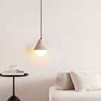Traditional Japanese Travertine Conic Ball 1-Light Pendant Light For Dining Room