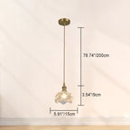 Traditional French Copper Glass Floral Rose Petal 1-light Pendant Light for Dining Room BulbSquare